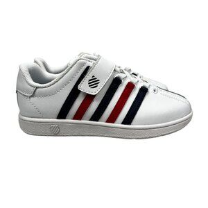 K-Swiss Classic VN VLC White Blue Red Shoes 53446-139 Youth Boy's Size 1.5 Y